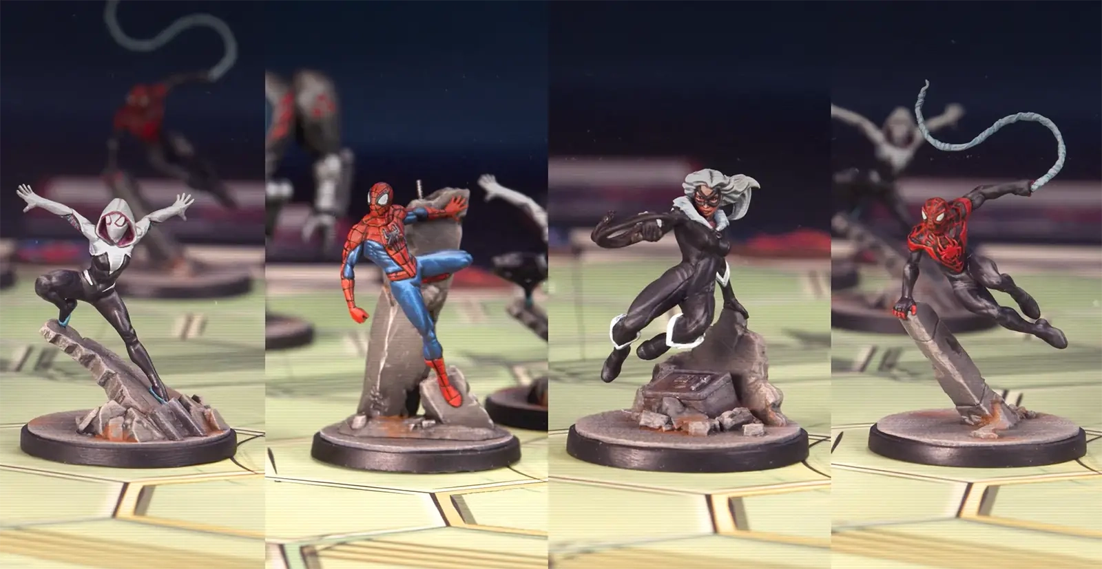 Vier Helden aus dem Spiderman Universum …