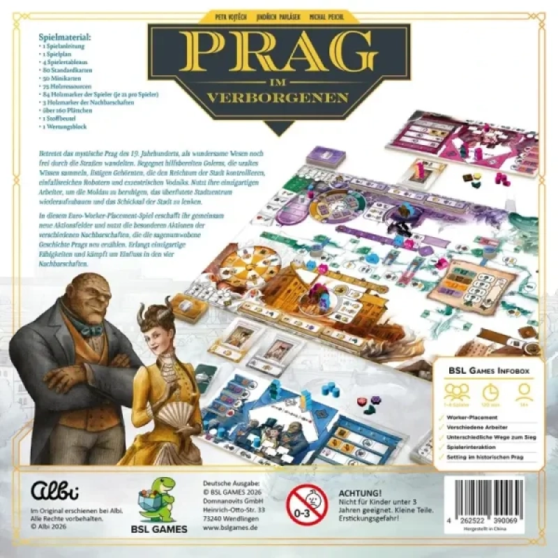 Schachtelrückseite Prag im Verborgenen