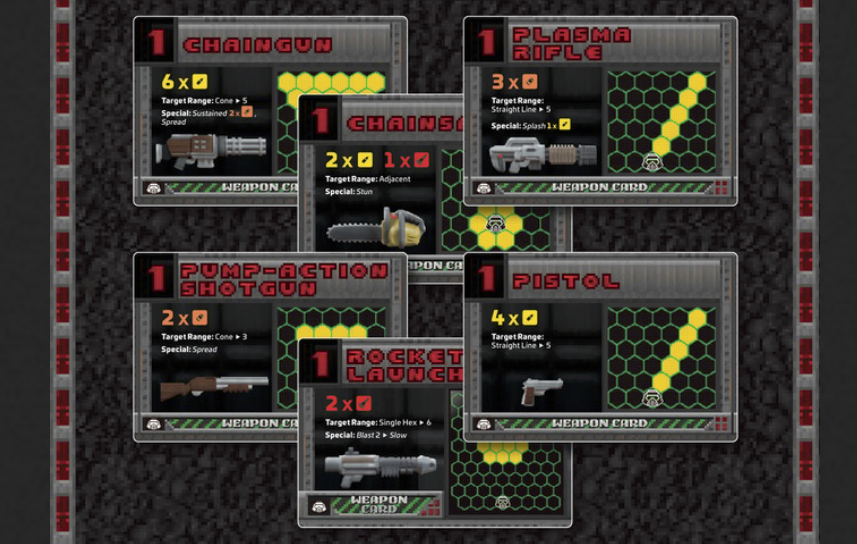 Doom-Ausrüstungskarten im feinsten 93er-Style