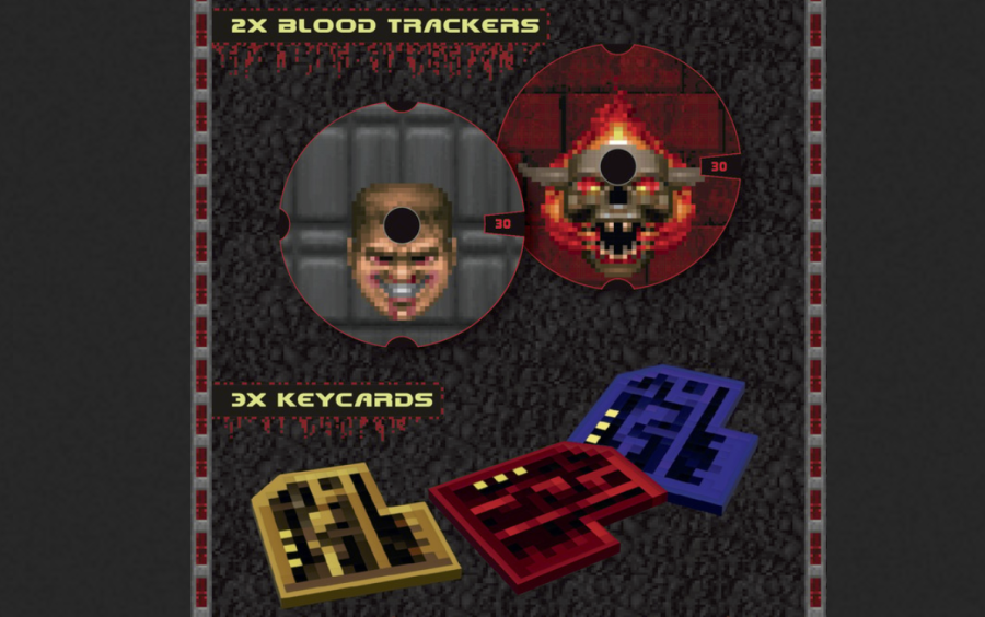 Ebenfalls im 8-Bit-Look: Türschlüsselkarten und Blutmarker