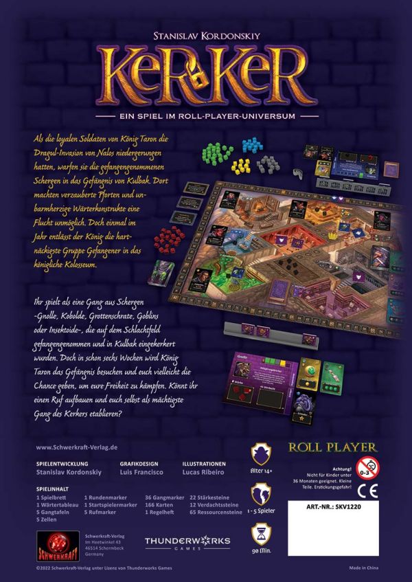 Schachtelrückseite von Kerker: Roll Player